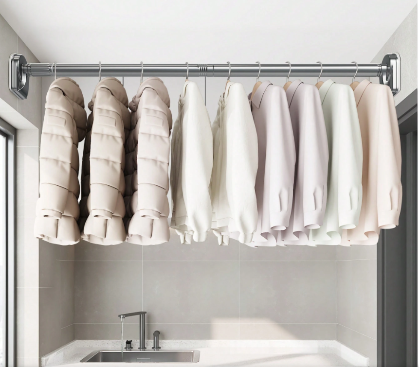 Barra extensible 130–240 cm — organiza tu baño sin taladros. Envío gratis + Pago contra entrega